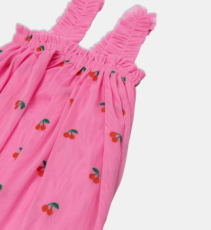 Embroidered Sleeveless Flared Dress