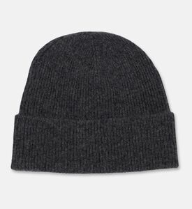 Galeries Lafayette Classic Ribbed Knit Hat, Dark-grey, Packshot View
