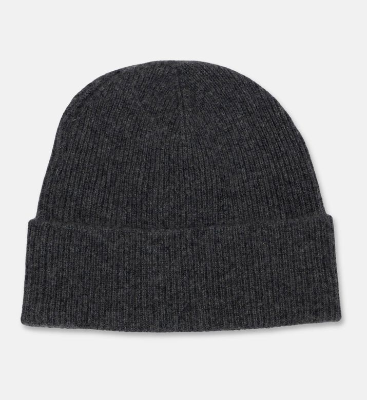Galeries Lafayette Classic Ribbed Knit Hat, Dark-grey, Packshot View