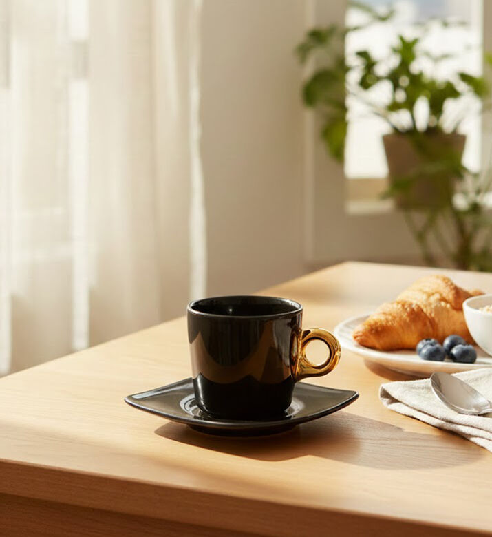 Essenza Porcelain Geometric Espresso Cup, Dark-green, 9-cl, Packshot View