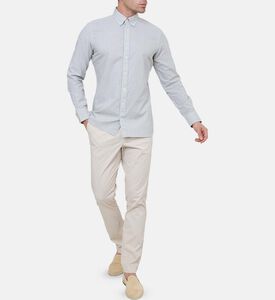 قميص قطن بأكمام طويلة بطبعة بشكل بلاط