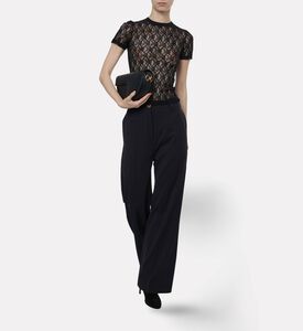 Patou Lace See-through T-shirt, Black, L, Model View
