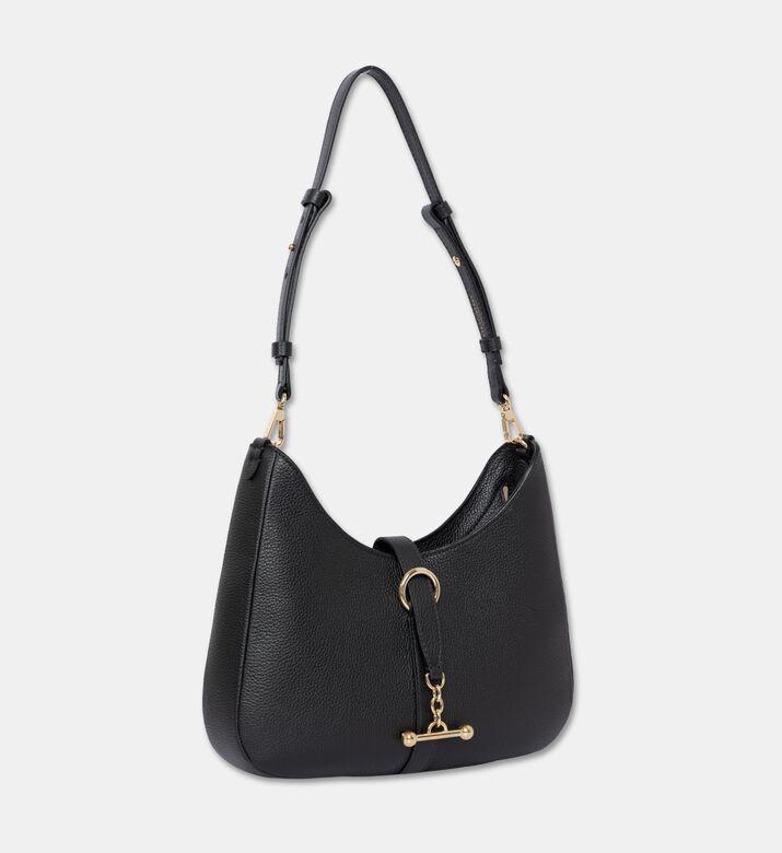 Strathberry Kite Fine Grain Leather Sling Bag, Black, Packshot View