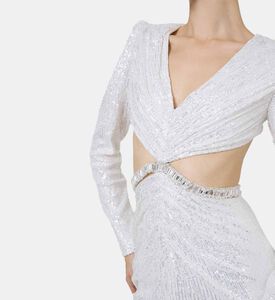 Beaded Cut-outs Maxi Gown