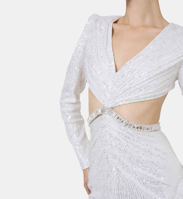 Beaded Cut-outs Maxi Gown