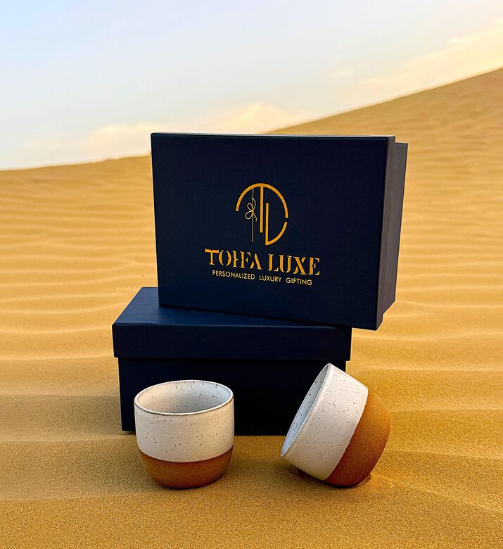 Tohfa Luxe Madina Ceramic 2-piece Cup Set Gift Box, Packshot View