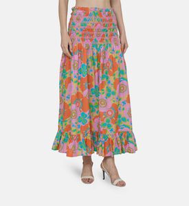 تنورة بطبعة أزهار على كاملها