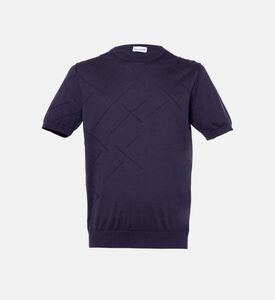 تيشيرت محبوك بنسيج مزخرف