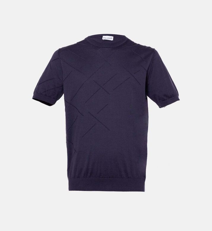 تيشيرت محبوك بنسيج مزخرف