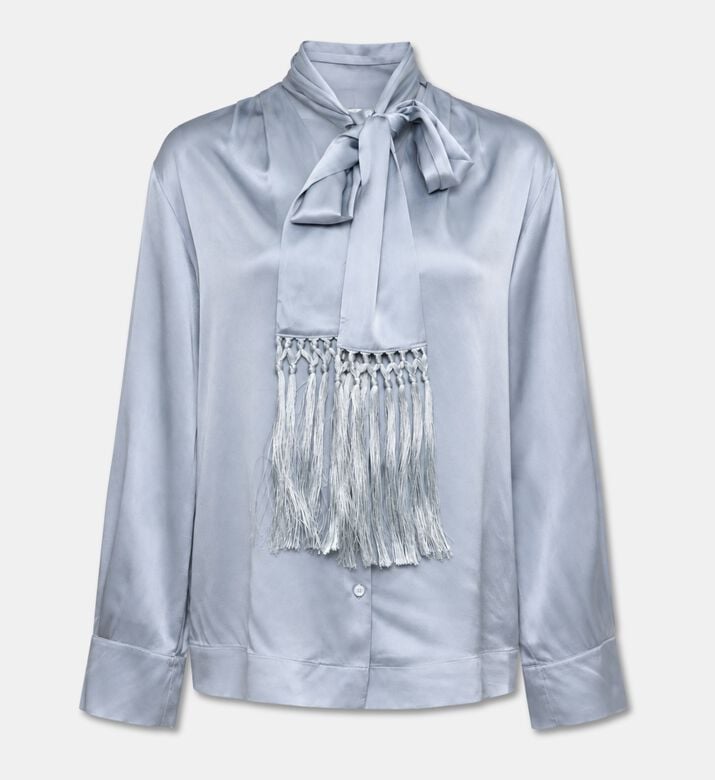 Forte-Forte Silk Button V-neck Blouse, Packshot View