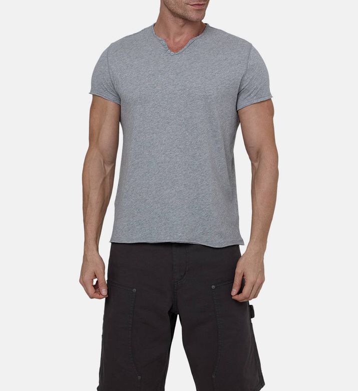 Monastir Henley-neck Cotton T-shirt