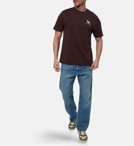 Axel Arigato Contrasting Embroidered Bird T-shirt, Model View