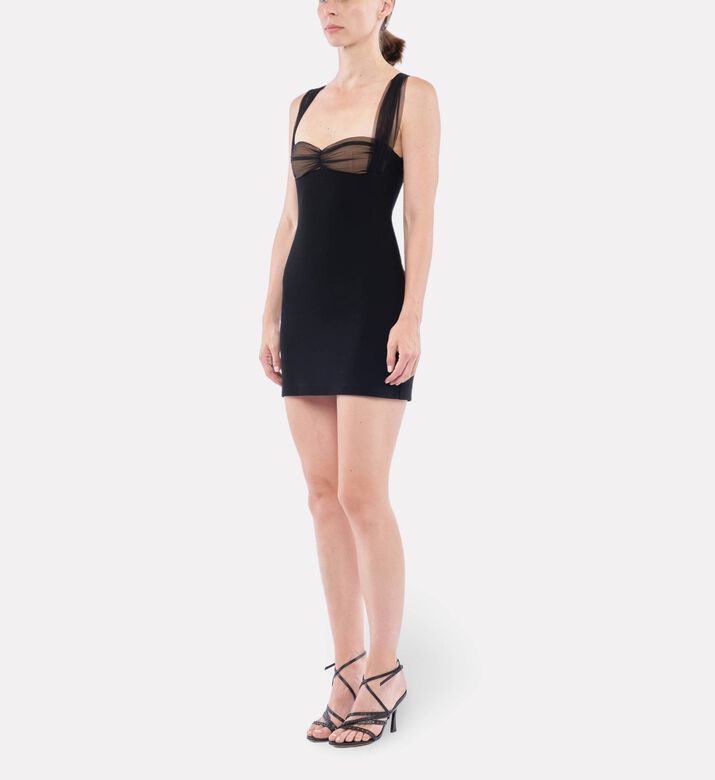 Nensi Dojaka Draped Padded Cups Mini Dress, Model View