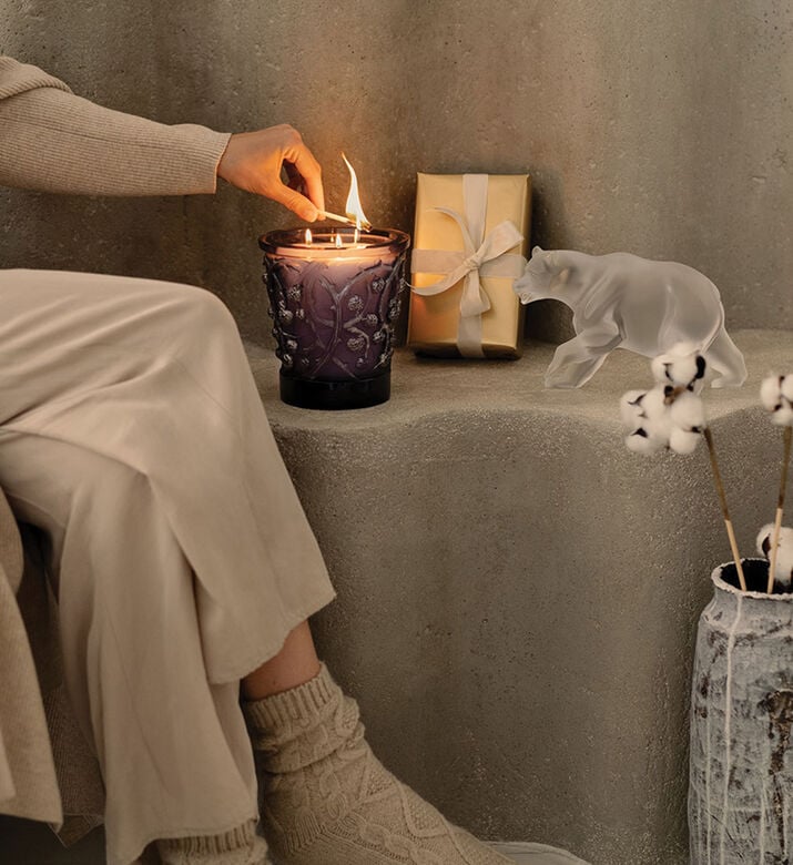 Lalique Candle Vase 750g Epines, Packshot View