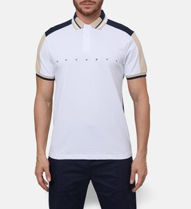 Hackett London Two-tone Logo-print Short-sleeve Polo, White, Xl, Model View