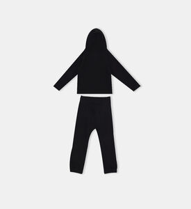 بدلة رياضية قطن وهودي بغطاء رأس ولوغو