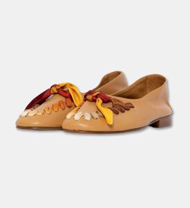 Hereu High-cut Foulard-detail Deconstructed Loafers, Camel, Eu-36, Packshot View