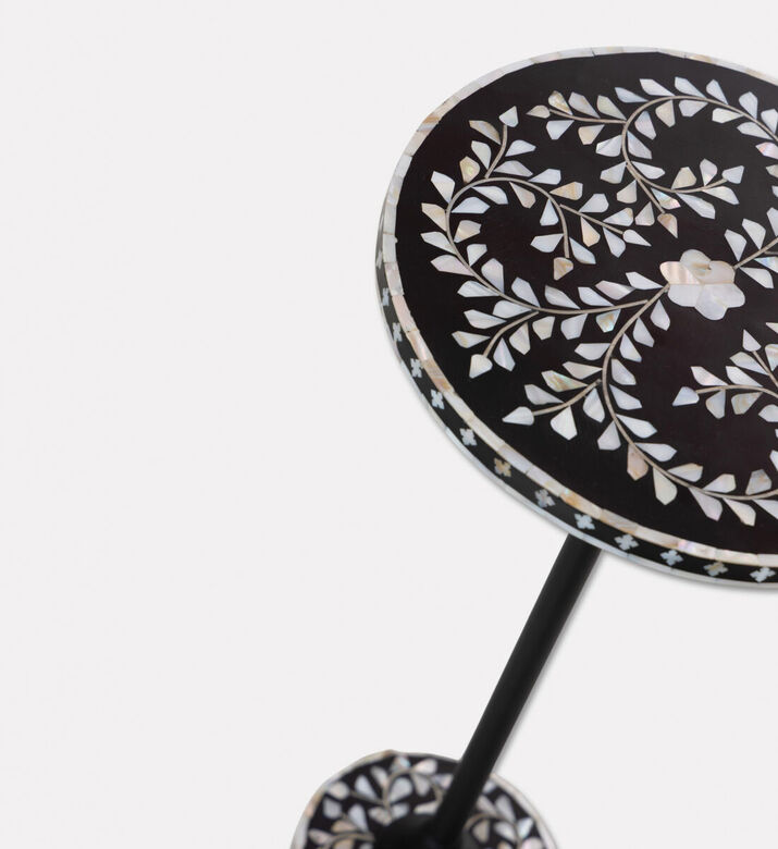 Home Deco and More Round Terrazzo-effect Side Table, Black, Packshot View
