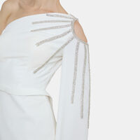 Asymmetrical Beaded Maxi Dress