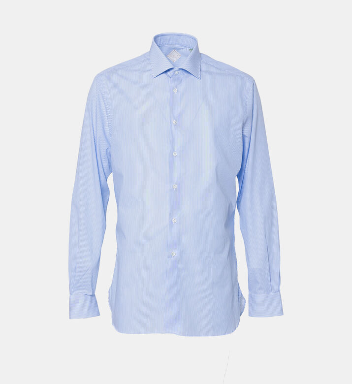 قميص قطن مخطط بصف أزرار