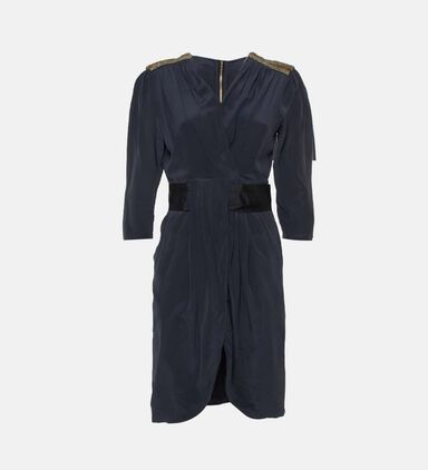 Embellished Detail Draped Mini Dress