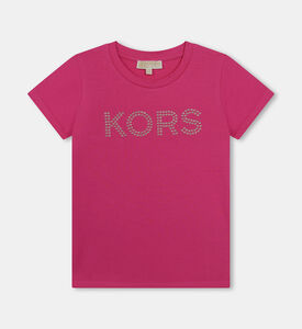 تيشيرت بأكمام قصيرة بلوغو مرصع