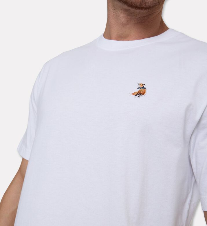 Maison Kitsune Embroidered Fox T-shirt, White, Xl, Model View