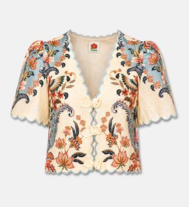 Farm Rio Scalloped Short-sleeve Top, Packshot View