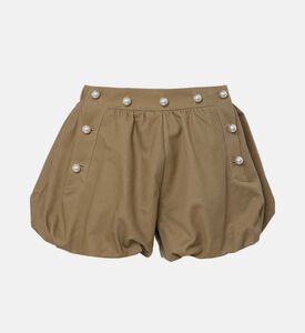 شورت منتفخ بخصر عالٍ وطيّات