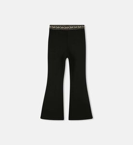 ليقنز بخصر جاكارد وساقين واسعتين