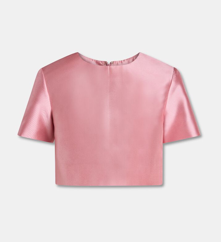 Savanna Elegant Mikado Cropped Top, Pink, L, Packshot View