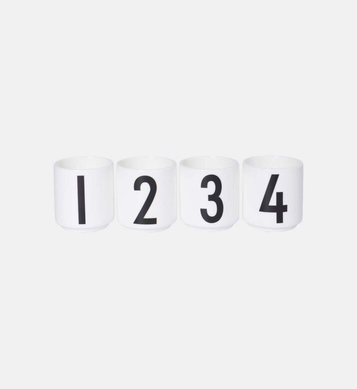 Numbers Espresso Cups 4-piece Set