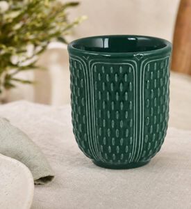 Gien Emeraude Embossed Tea Cup, Model View