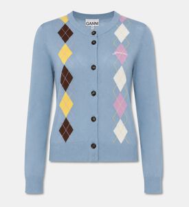 Ganni Card Argyle, Light-blue, M, Packshot View