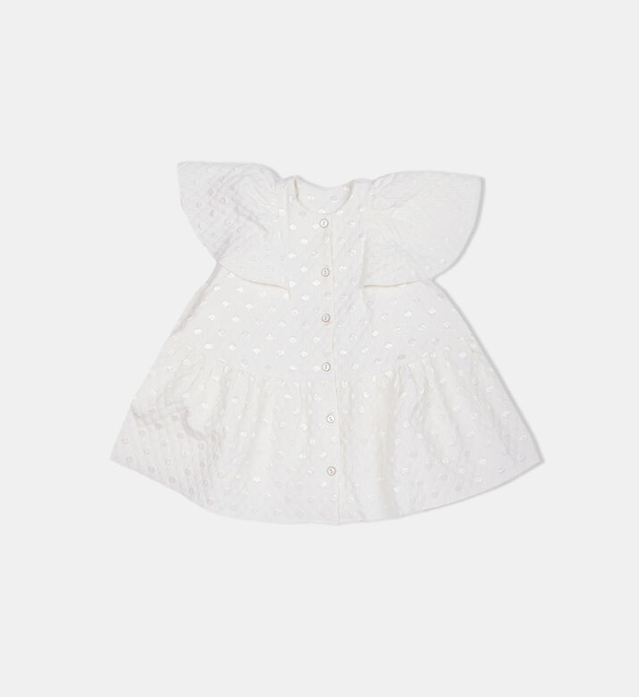 Girl Milky Land Embossed Dress Girl Milky Land Embossed Dress