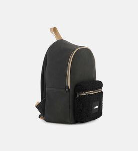 حقيبة ظهر بجيب أمامي من جلد الغنم