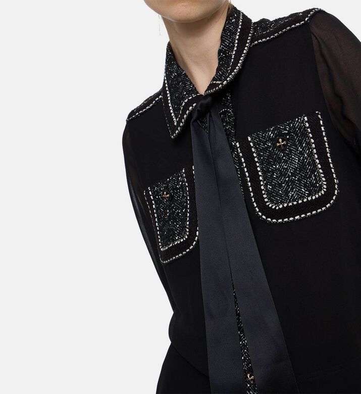 Edward Achour Paris Long-sleeve Button-down Shirt, Model View Edward Achour Paris Long-sleeve Button-down Shirt, Model View