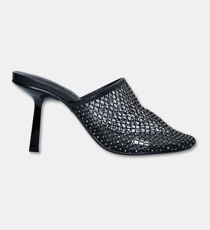 Schutz Crystal Mesh Mule Sandal, Black, Eu-40, Packshot View
