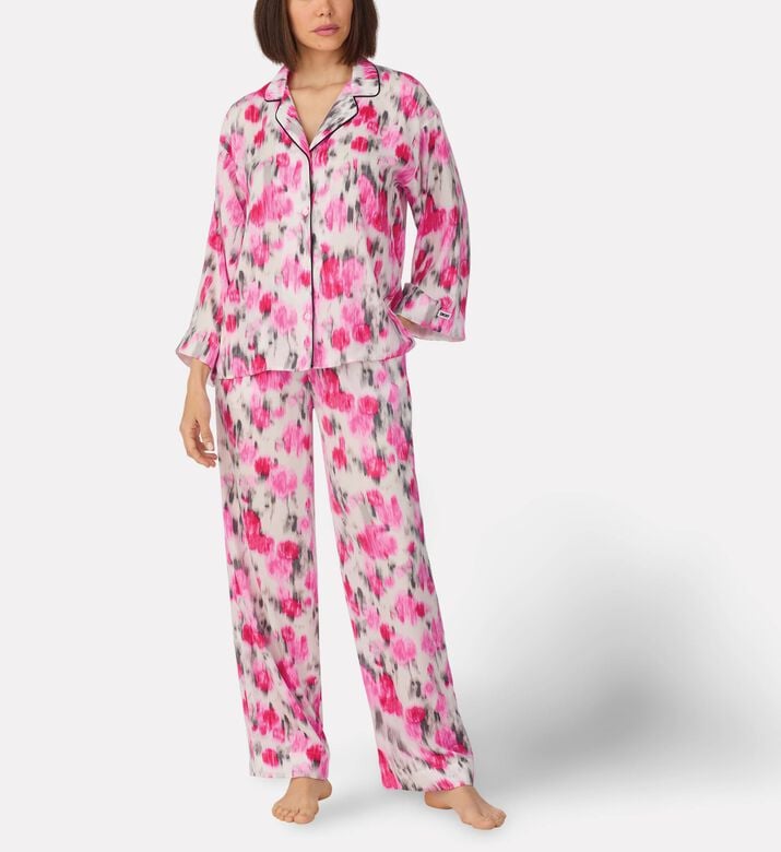 DKNY Satin Long Pajama Set, Model View