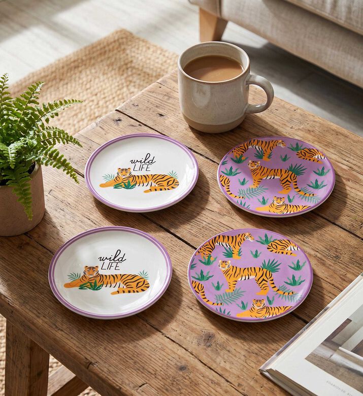 Easy Life All-over Print 4-piece Coaster Set, Model View