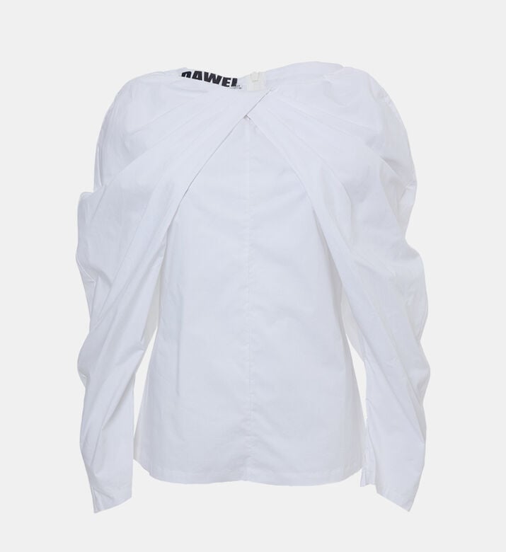 Draped Overlay Blouson Top