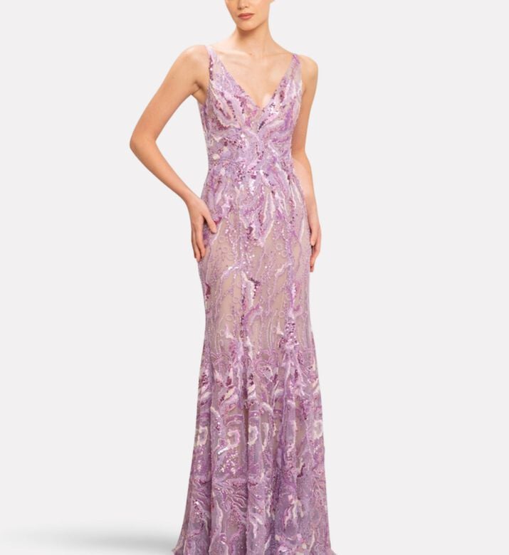 Michael Cinco Long Dress, Model View