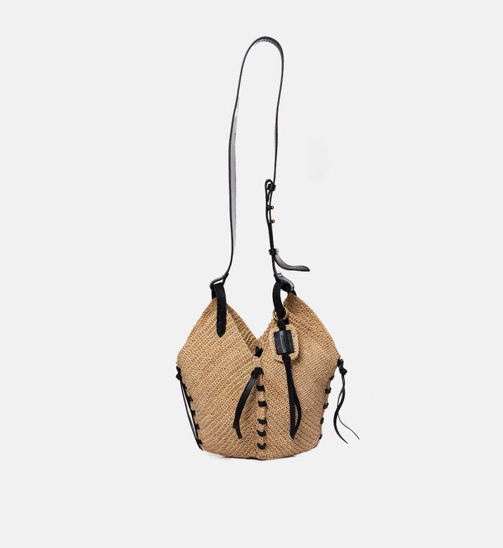 Tampa Raffia Leather Shoulder Bag