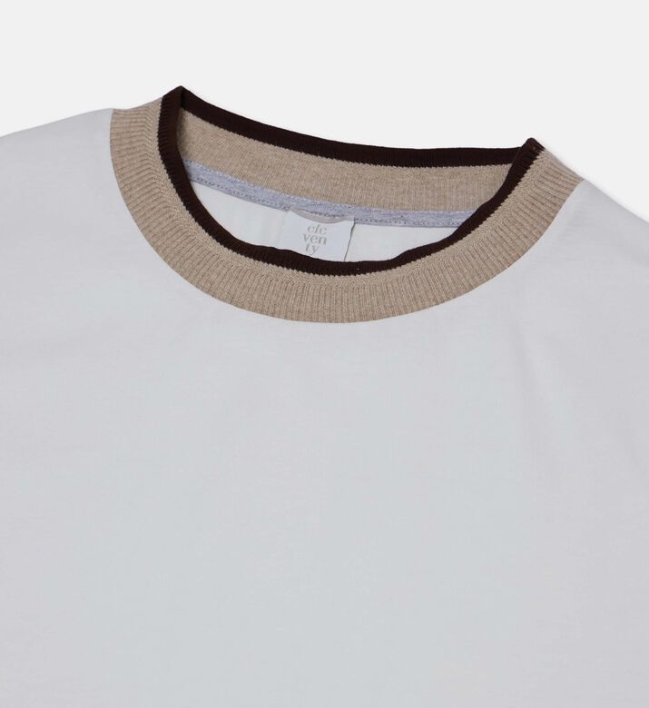 Eleventy Contrast-rib Crewneck T-shirt, Packshot View