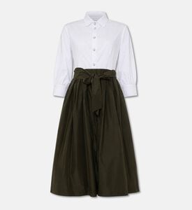 Weill Dual-fabric Belted Shirt Dress, Brown, Xl, Packshot View