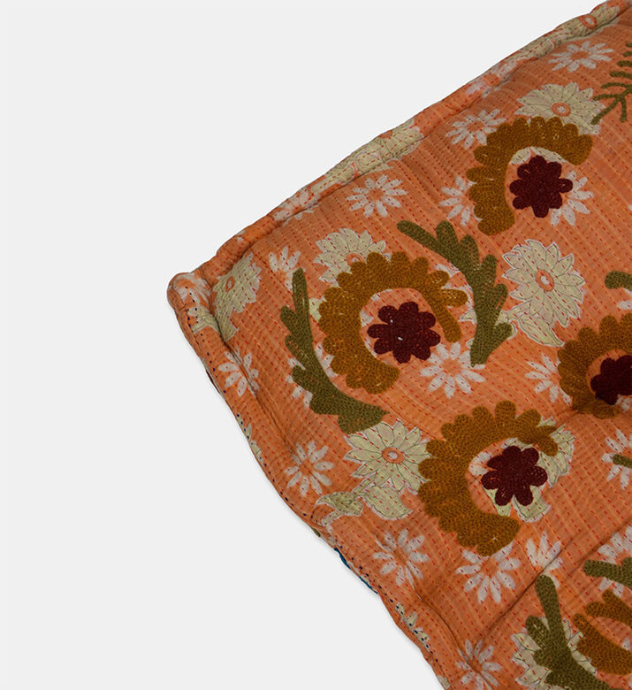 Home Deco and More Poni Embroidered Futon Mattress, Orange, Packshot View