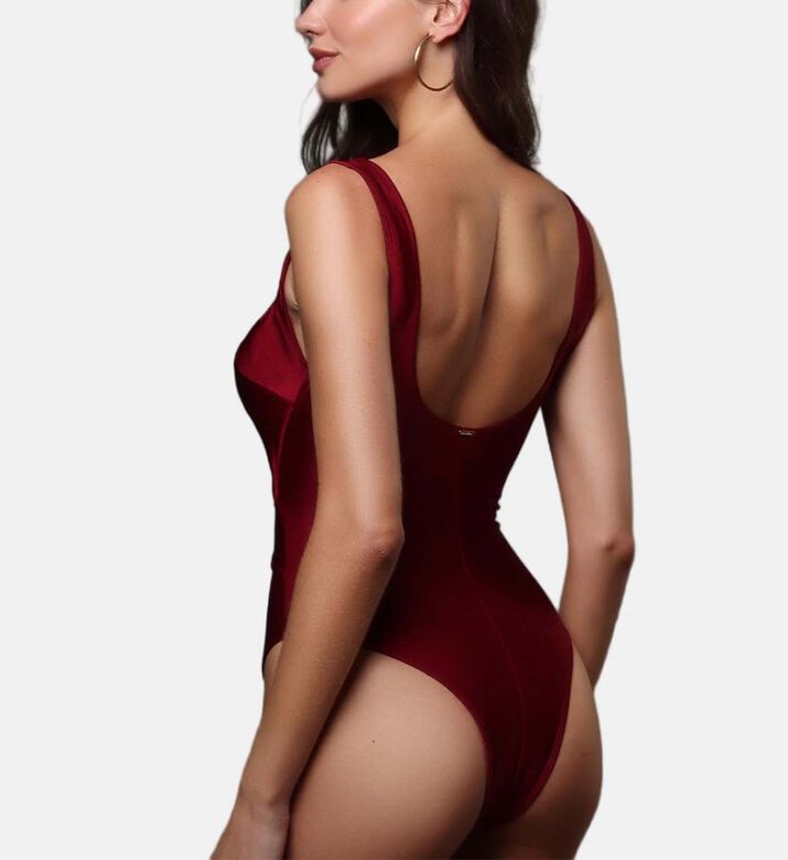 لباس سباحة قطعة واحدة ساتان شبكي