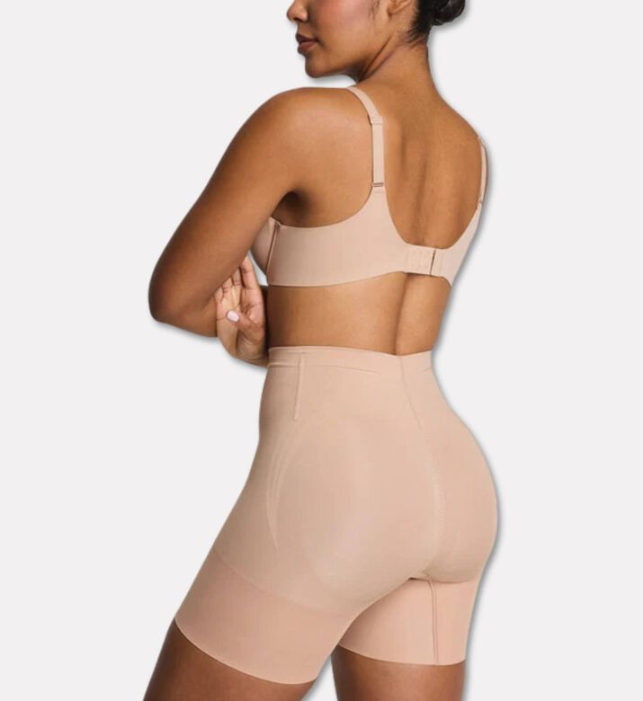 Spanx Seamless Mid-thigh Shaper, Nude, M, Model View