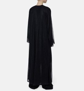 BARG Lace Overlay Matching Scarf A-line Abaya, Model View