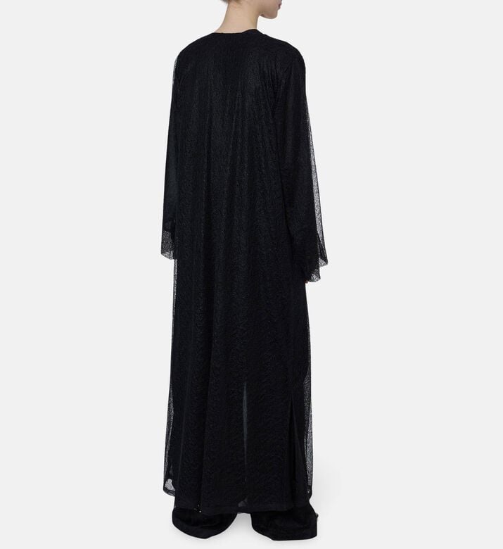 BARG Lace Overlay Matching Scarf A-line Abaya, Model View